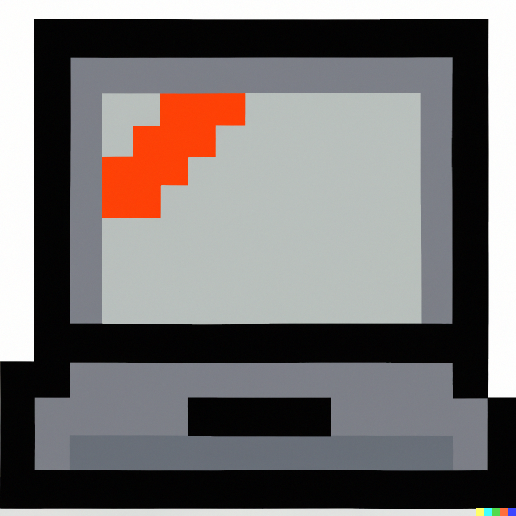 DALL·E 2022-08-31 22.01.32 - laptop icon for marketing tool pixel art