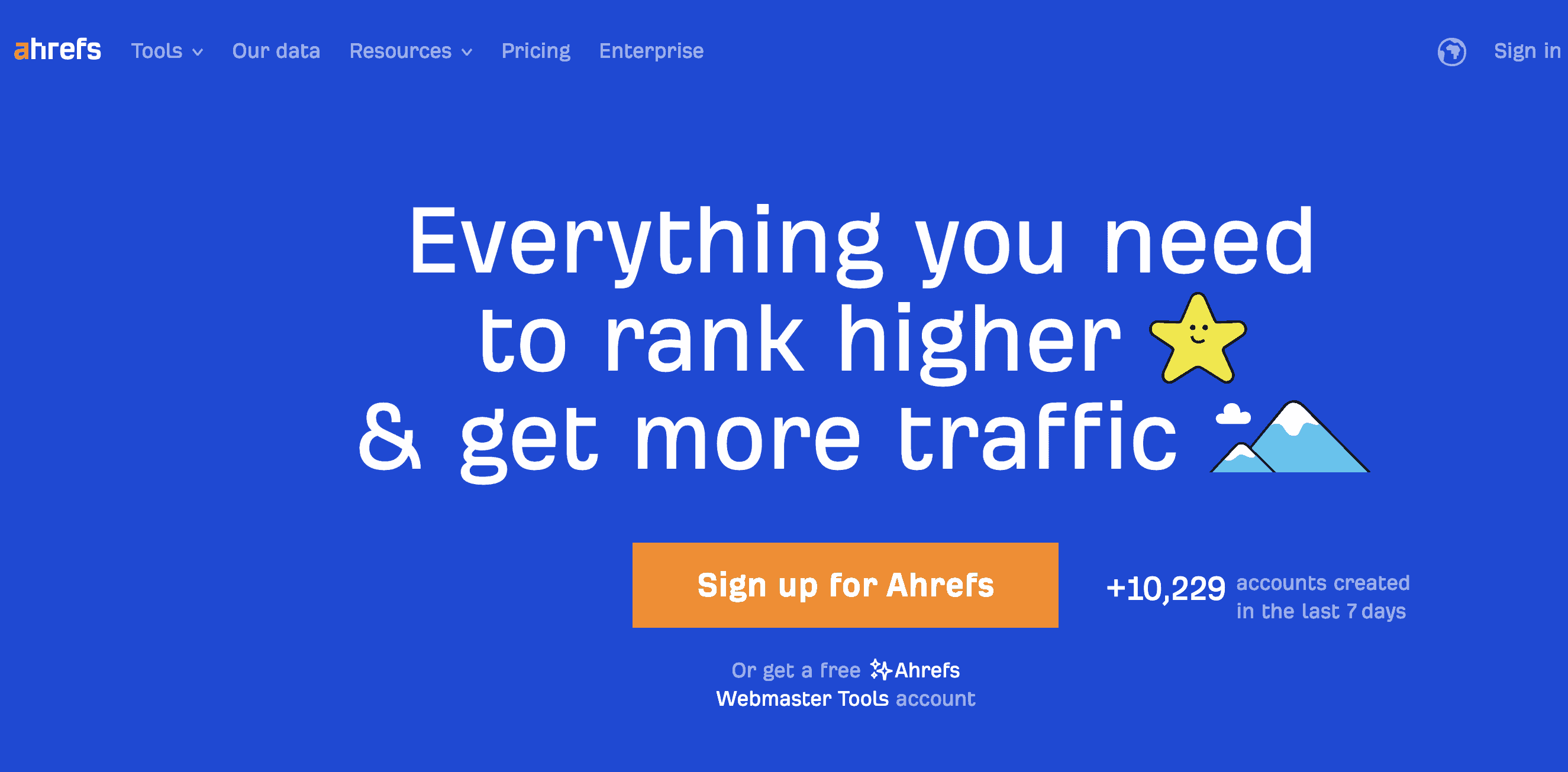 Screenshot of website - ahrefs