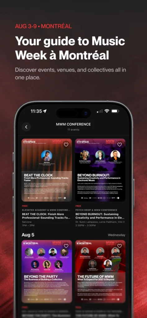 Application Music Week à Montréal : programme de la conférence