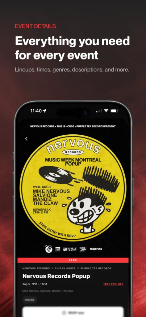 Application Music Week à Montréal : fiche d’un événement