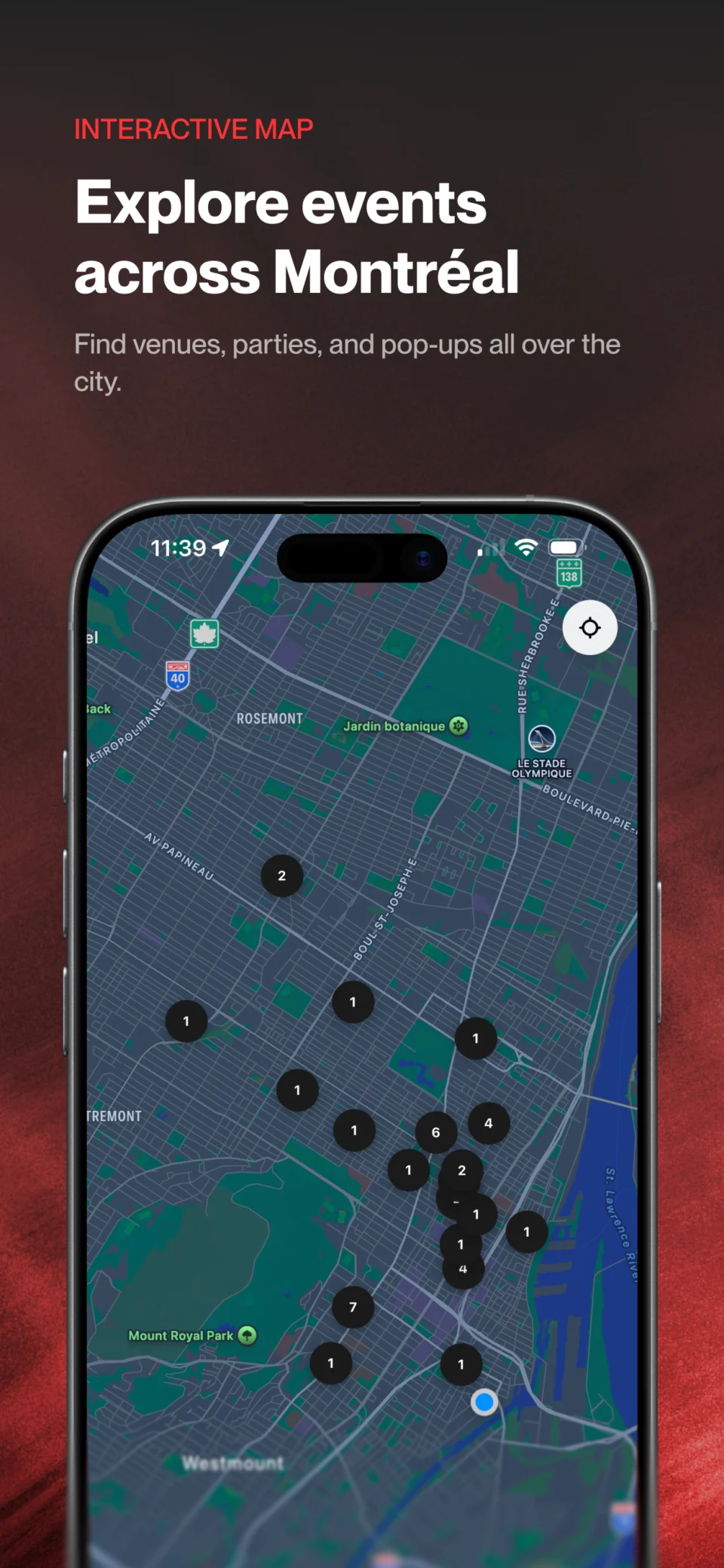 Application Music Week à Montréal : carte interactive des événements