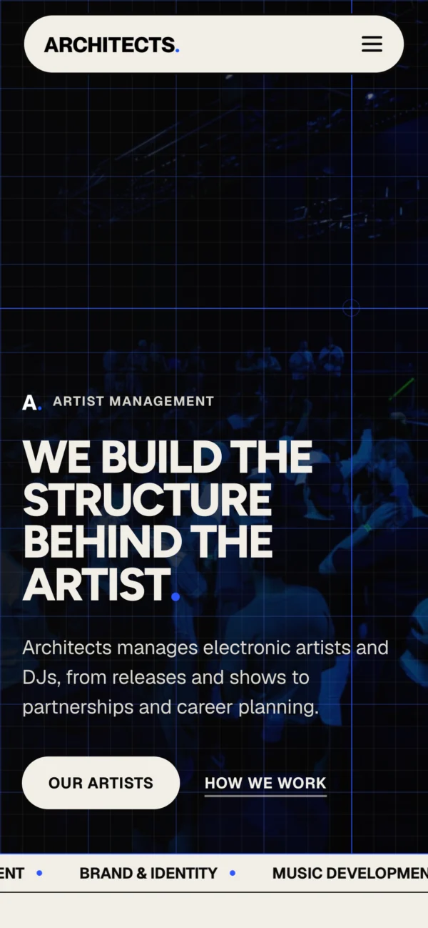 Site de Architects sur téléphone