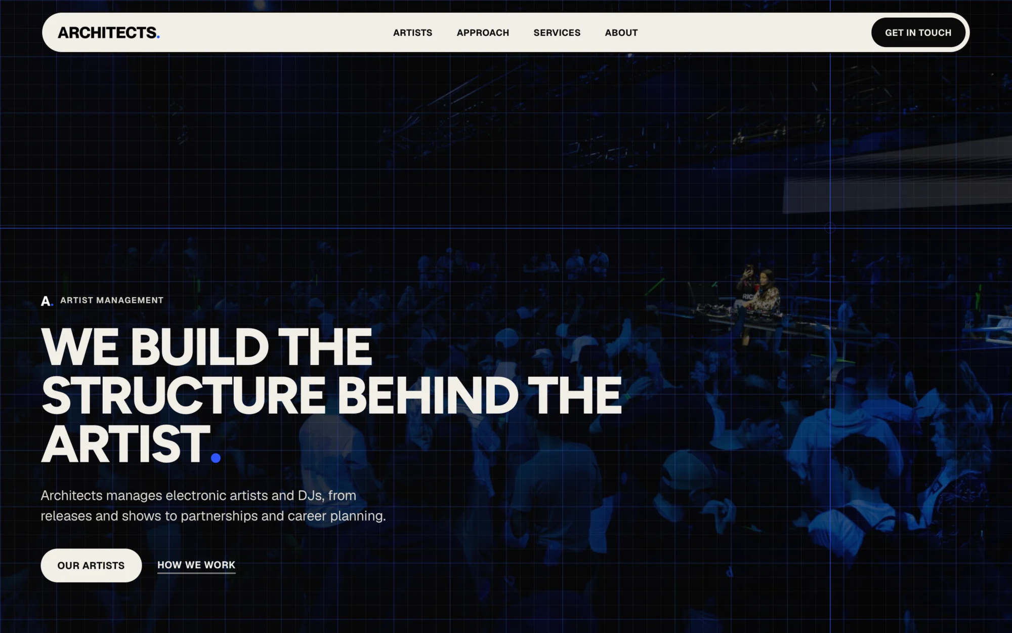 Site de Architects sur ordinateur : page d’accueil